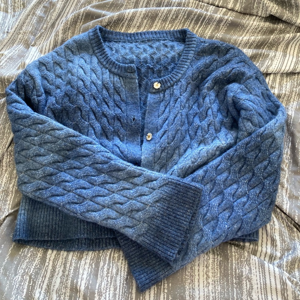 Blue Knit Cardigan